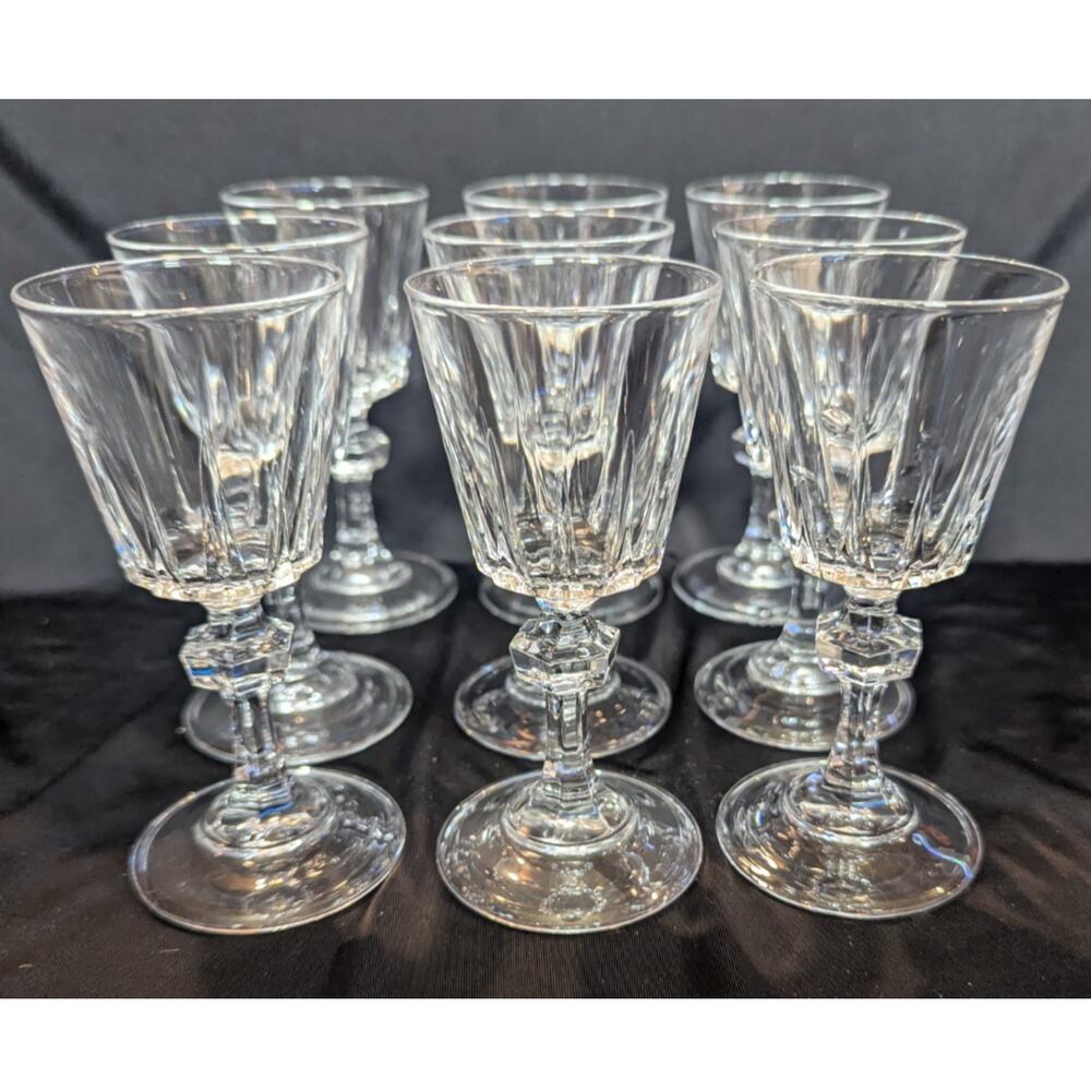 PRINCESS HOUSE ESPRIT Crystal Cordial Wine Glass Set 9 Clear Stemware 4 3/8in